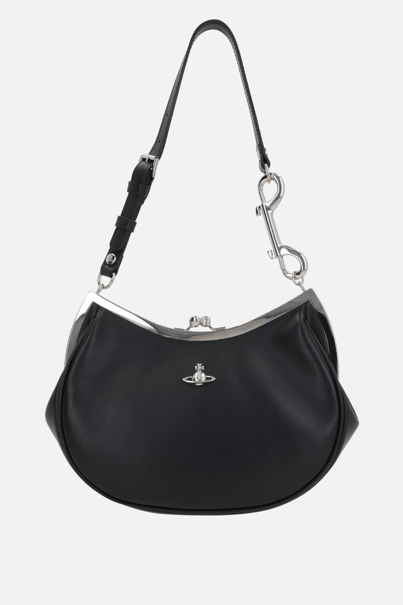 Borse A Mano>VIVIENNE WESTWOOD borsa a mano Charm Frame Purse in pelle liscia Nero