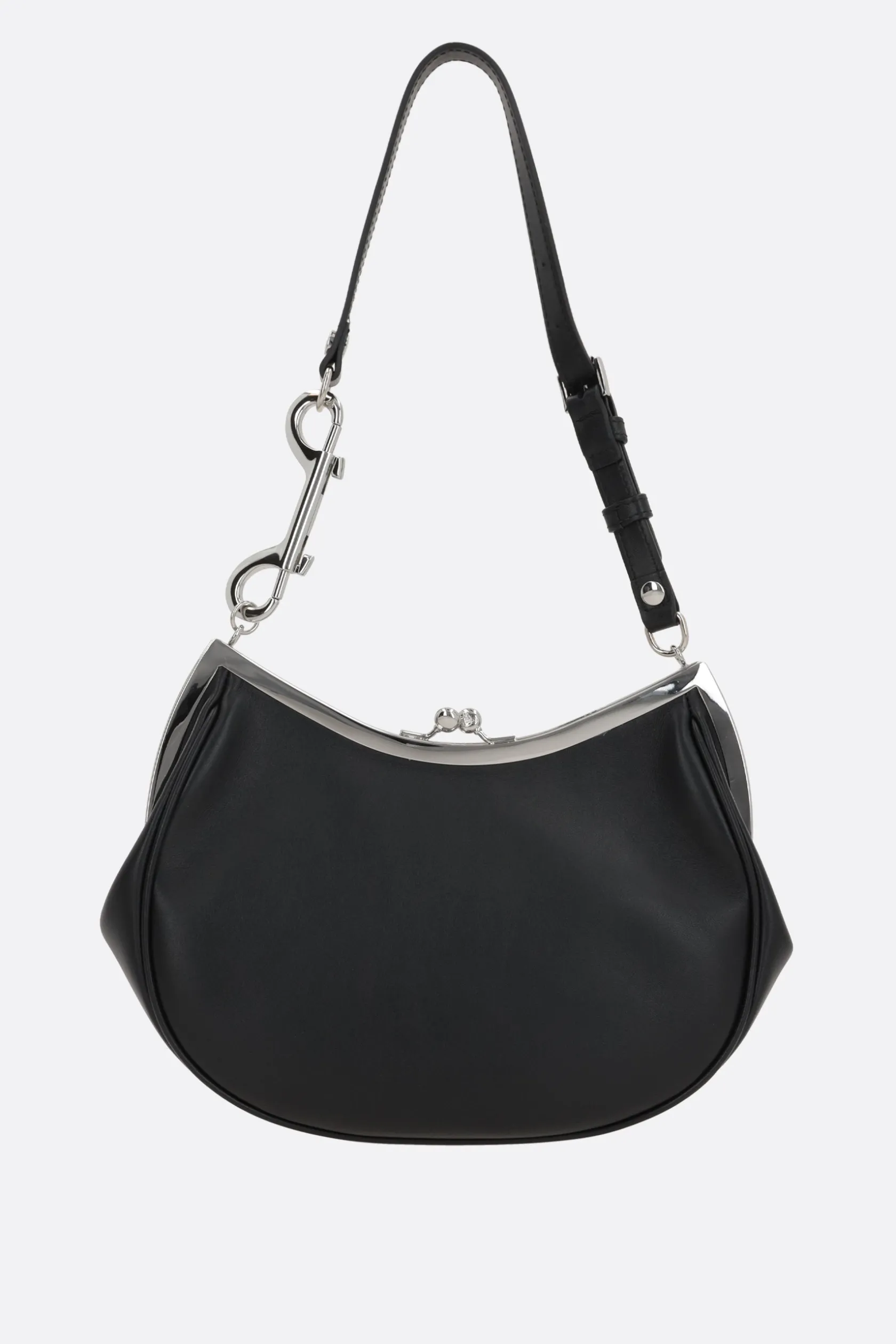 Borse A Mano>VIVIENNE WESTWOOD borsa a mano Charm Frame Purse in pelle liscia Nero