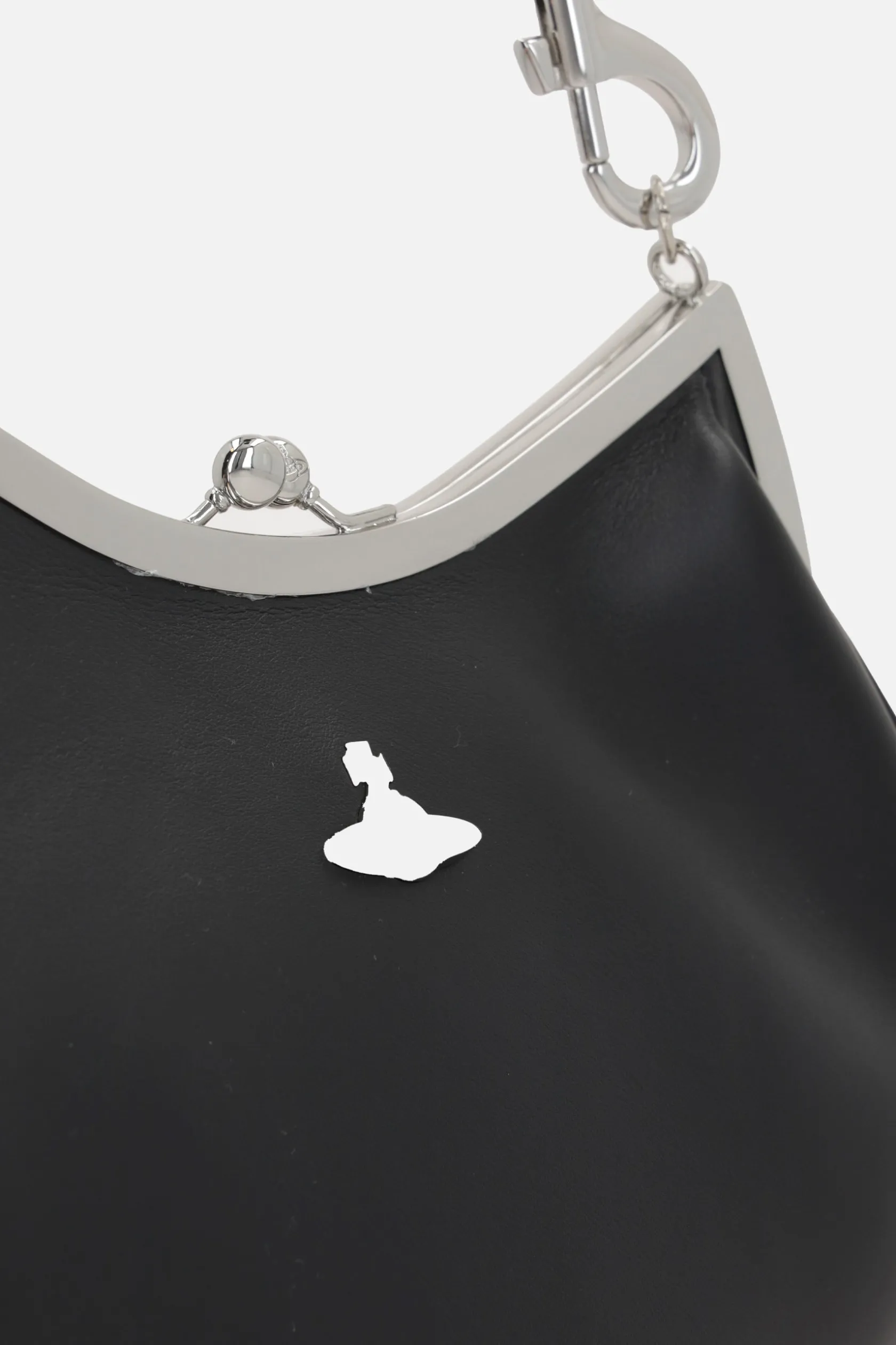 Borse A Mano>VIVIENNE WESTWOOD borsa a mano Charm Frame Purse in pelle liscia Nero