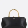 Borse A Mano>JIL SANDER borsa a mano Goji Bamboo small in pelle lucida Nero