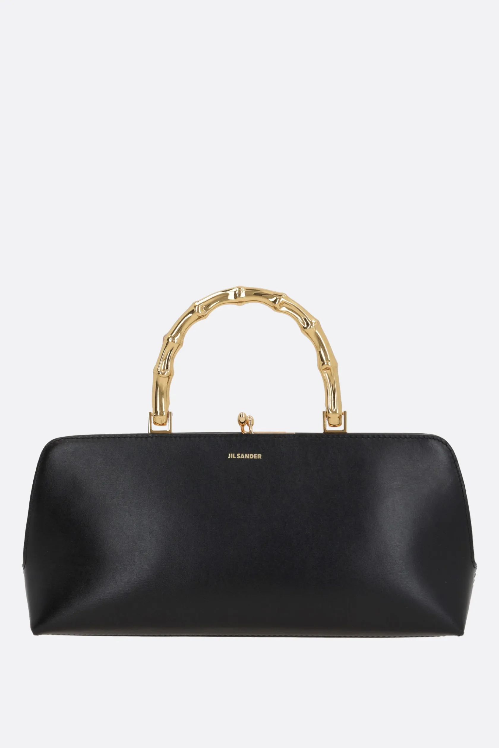 Borse A Mano>JIL SANDER borsa a mano Goji Bamboo small in pelle lucida Nero