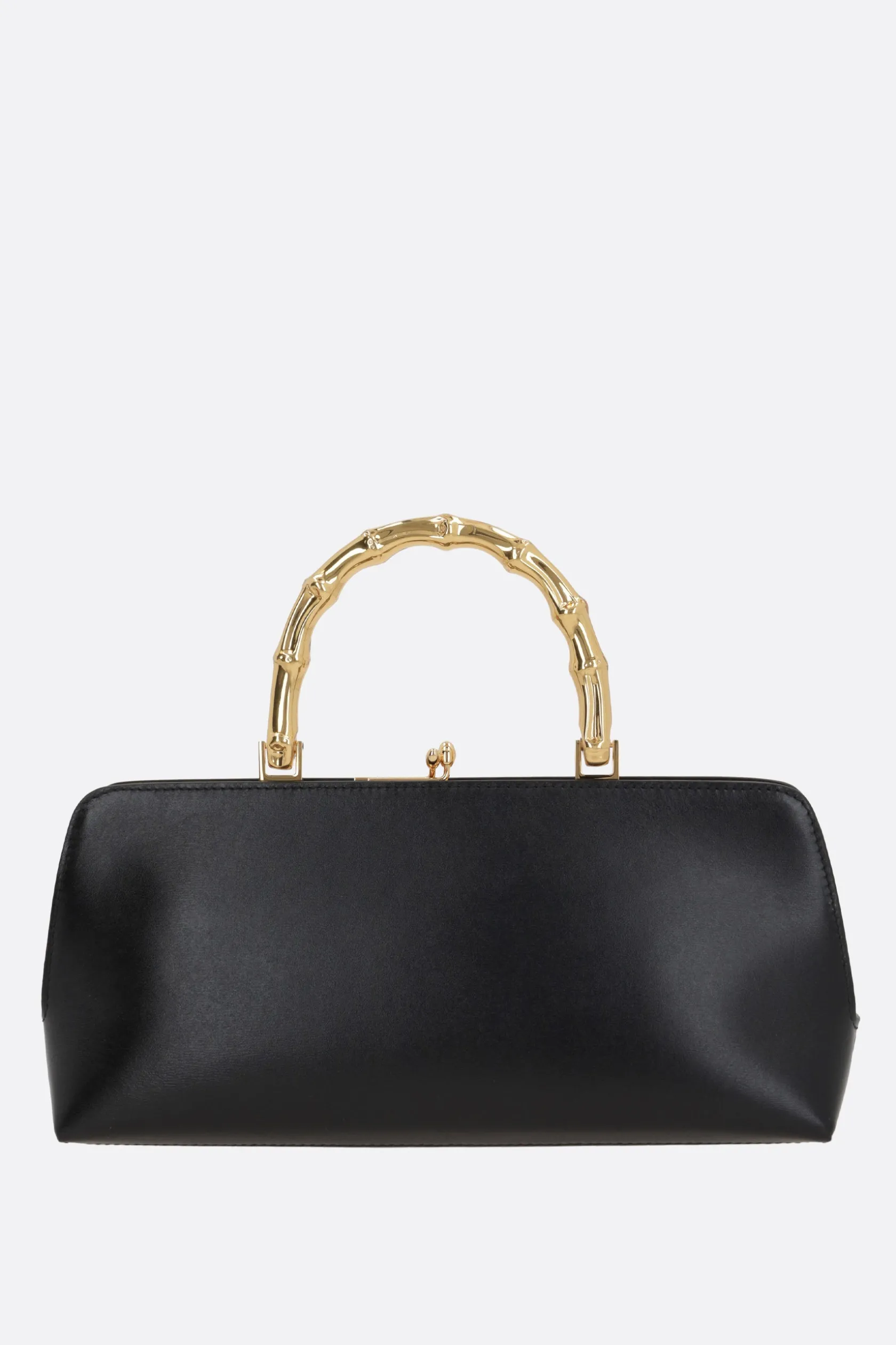 Borse A Mano>JIL SANDER borsa a mano Goji Bamboo small in pelle lucida Nero