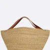 Borse A Mano>INES BRESSAND borsa a mano Gousse large in fibra naturale Marrone