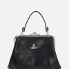 Borse A Mano>VIVIENNE WESTWOOD borsa a mano Granny Frame Purse in pelle Nero