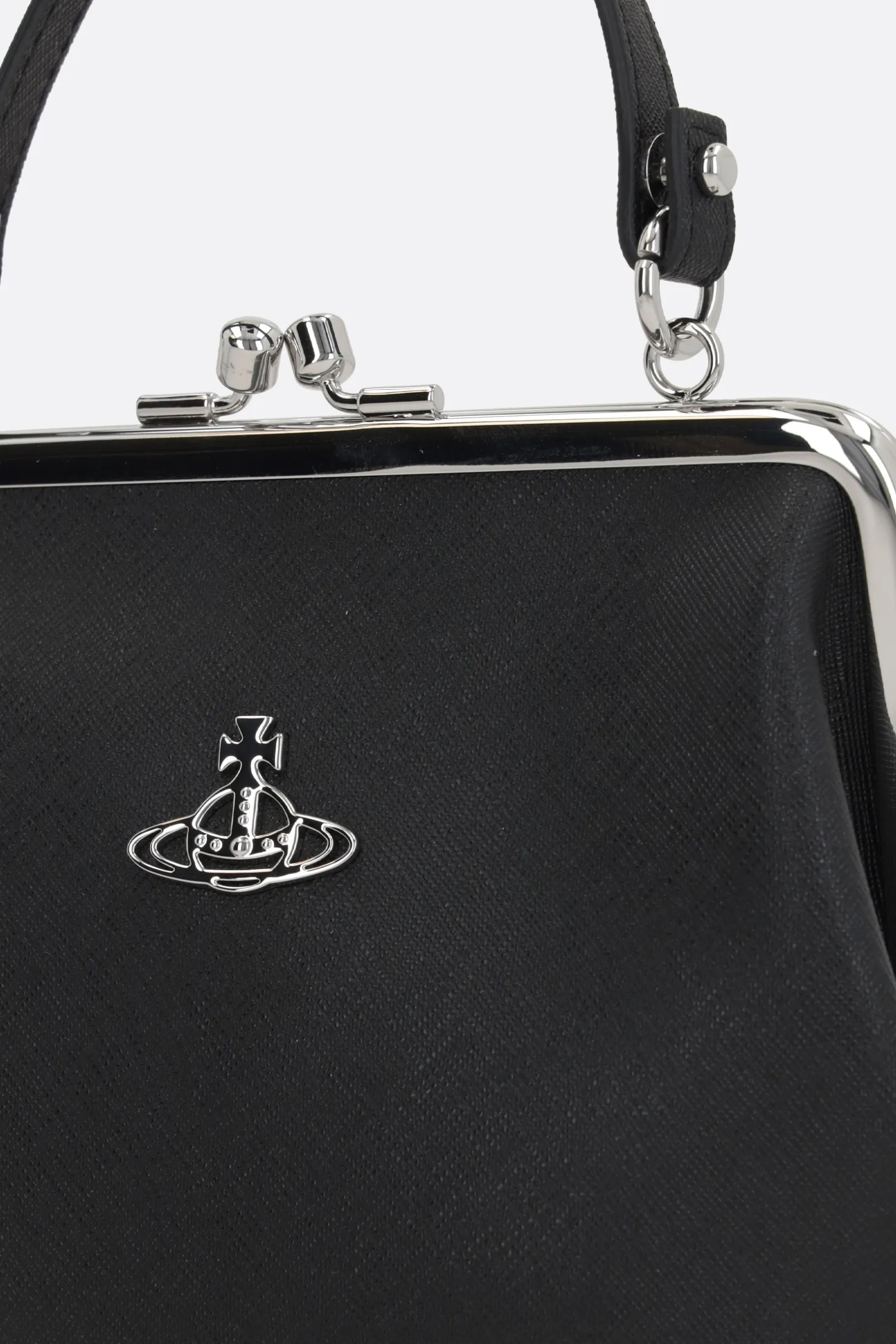 Borse A Mano>VIVIENNE WESTWOOD borsa a mano Granny in ecopelle saffiano Nero