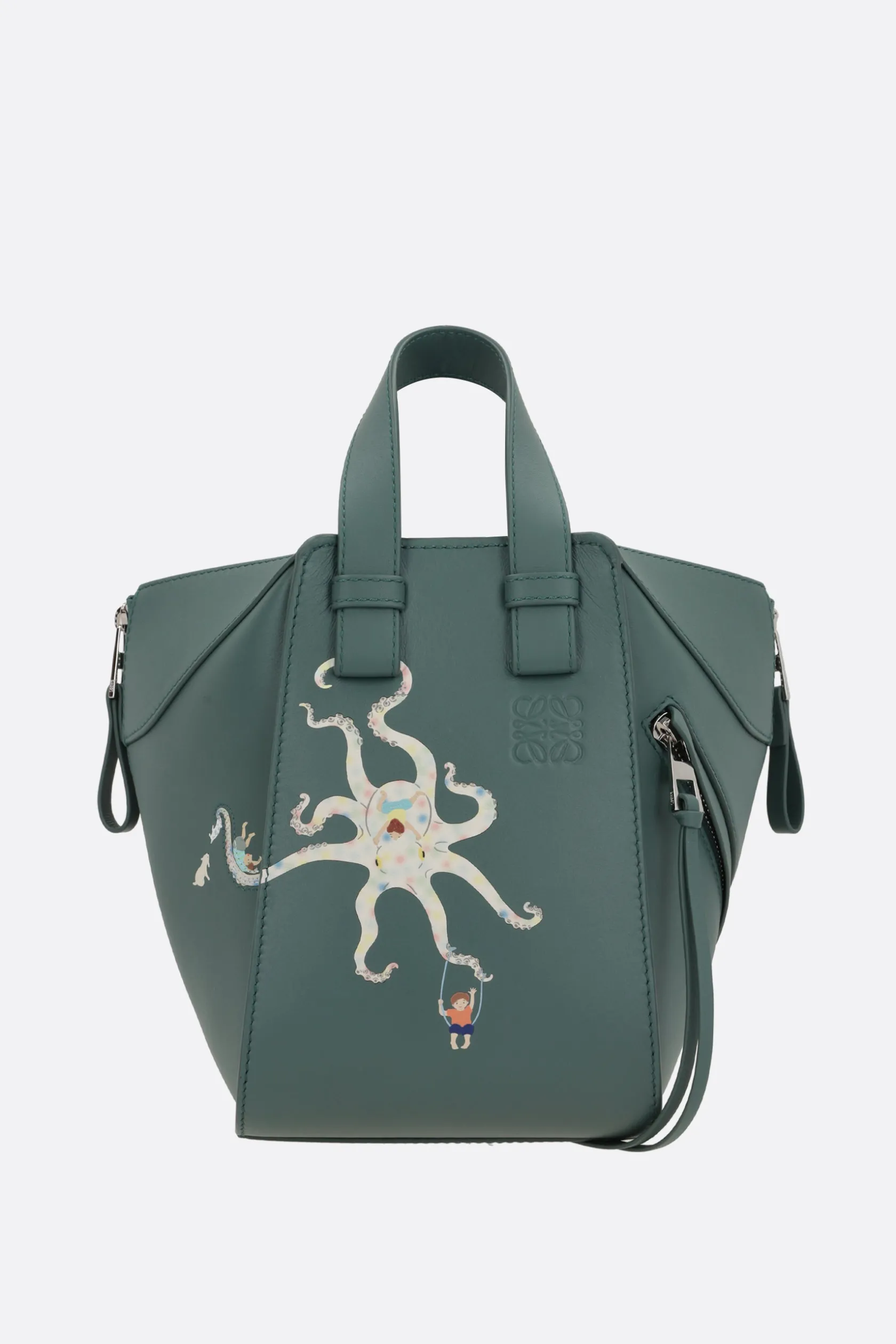 Borse A Mano>LOEWE borsa a mano Hammock Octopus in nappa Verde