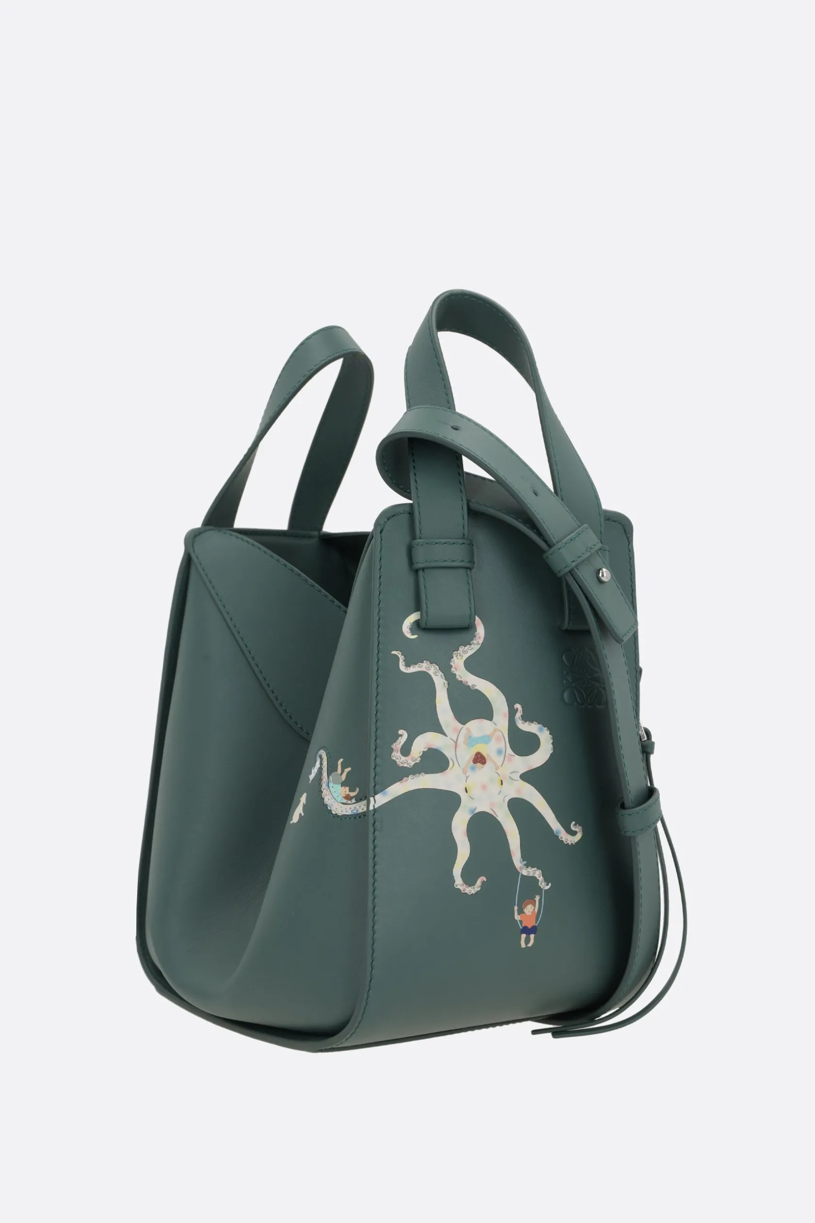 Borse A Mano>LOEWE borsa a mano Hammock Octopus in nappa Verde