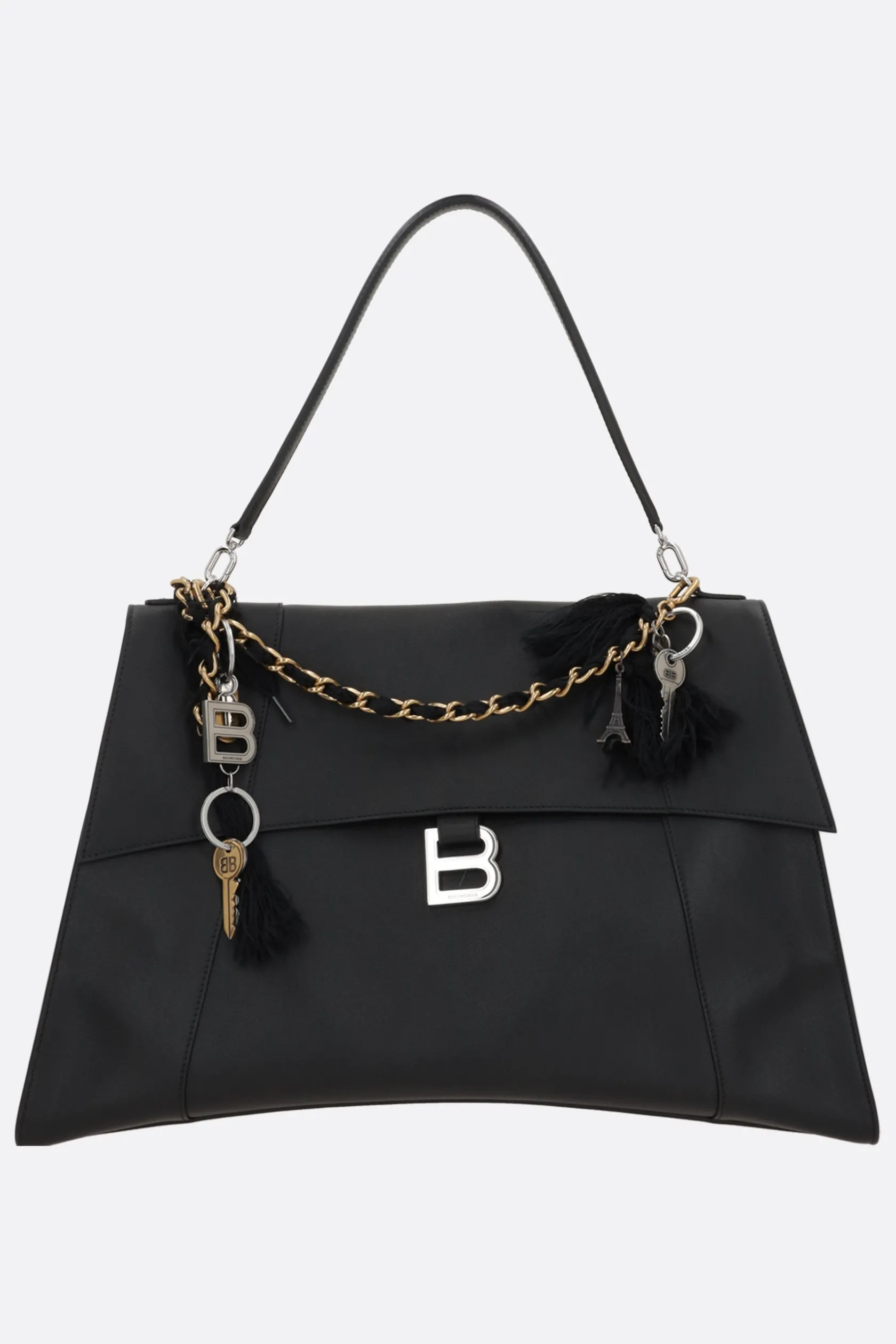 Borse A Mano>BALENCIAGA borsa a mano Hourglass Soft large in pelle liscia Nero