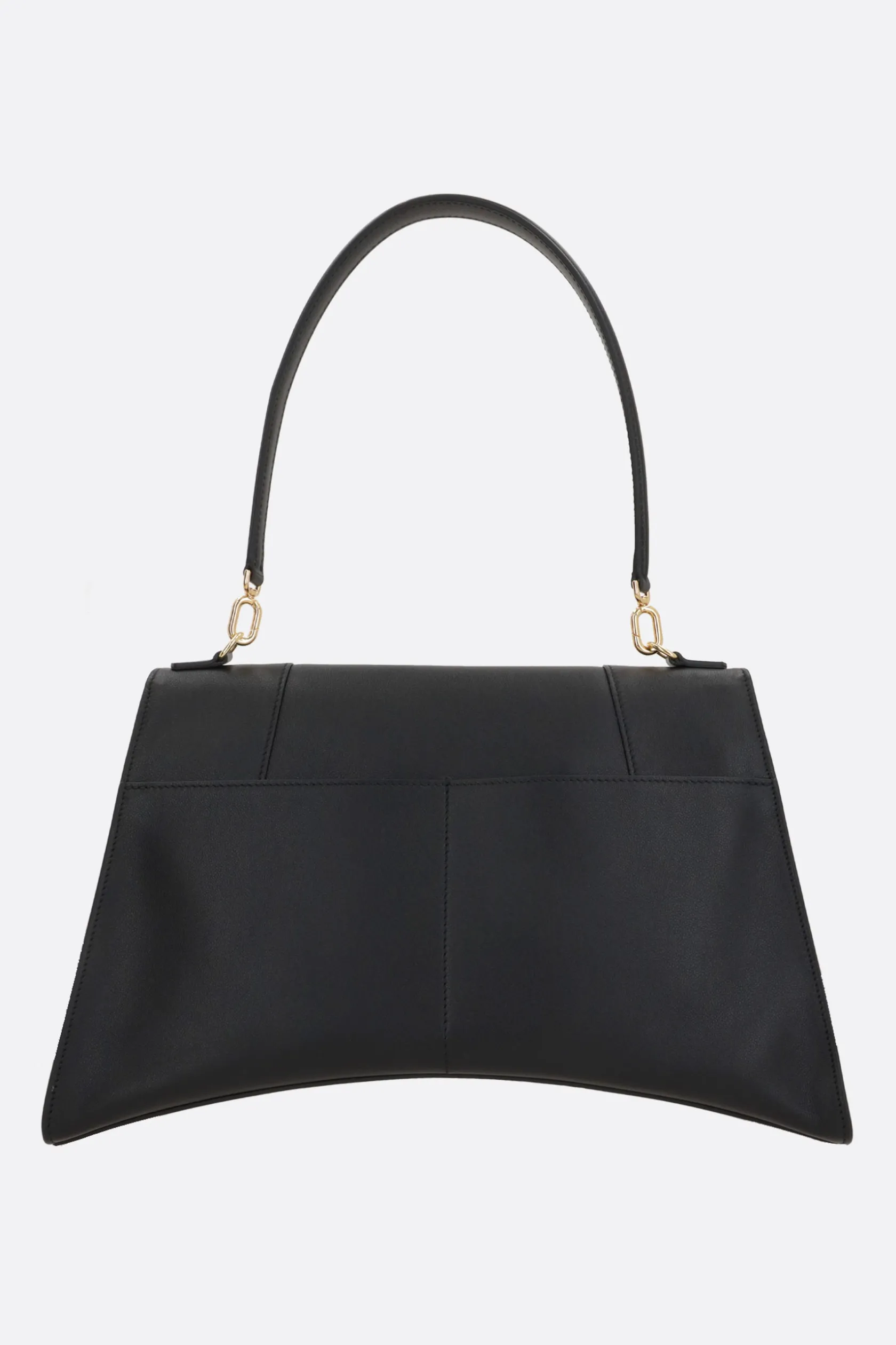 Borse A Mano>BALENCIAGA borsa a mano Hourglass Soft media in pelle liscia Nero