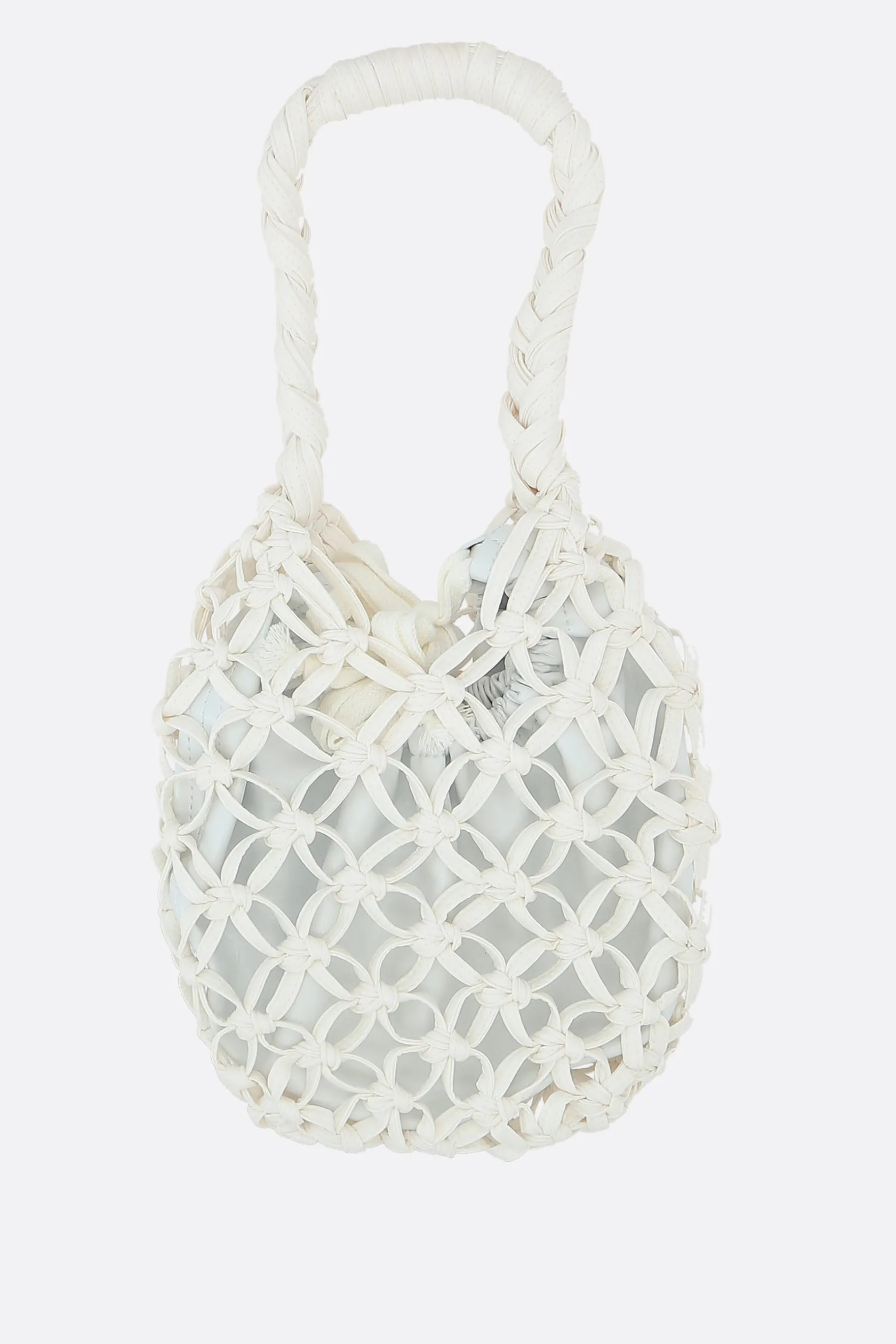 Borse A Mano>COMME DES GARÇONS COMME des GARÇONS borsa a mano in ecopelle intrecciata Bianco