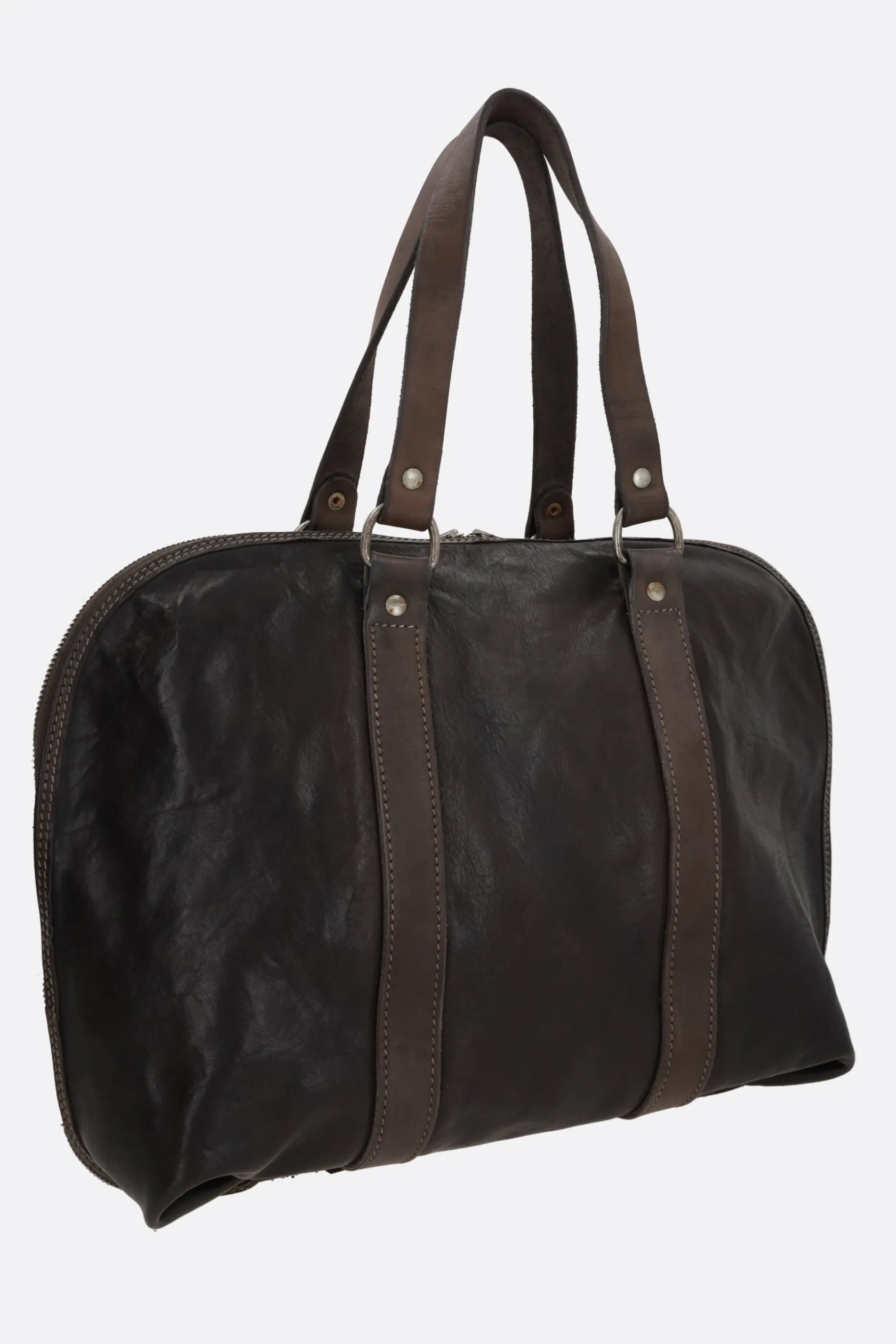 Borse A Mano>GUIDI borsa a mano in pelle martellata Marrone