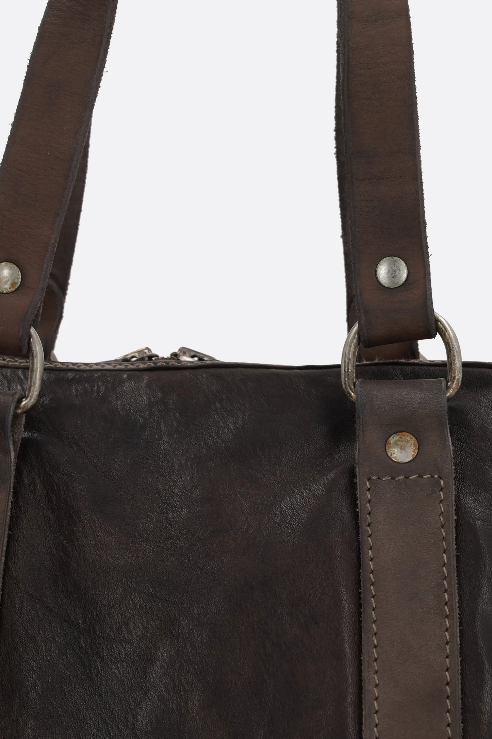 Borse A Mano>GUIDI borsa a mano in pelle martellata Marrone