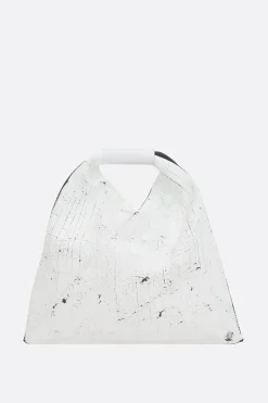 Borse A Mano>MM6 borsa a mano Japanese Classic mini in pelle martellata Bianco