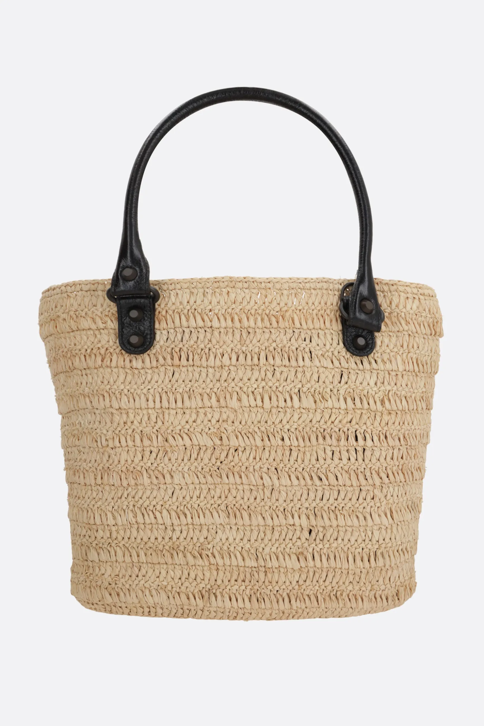 Borse A Mano>BALENCIAGA borsa a mano Le City small in rafia Neutro