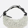 Borse A Mano>INNERRAUM borsa a mano Micro Half Moon con perle Bianco