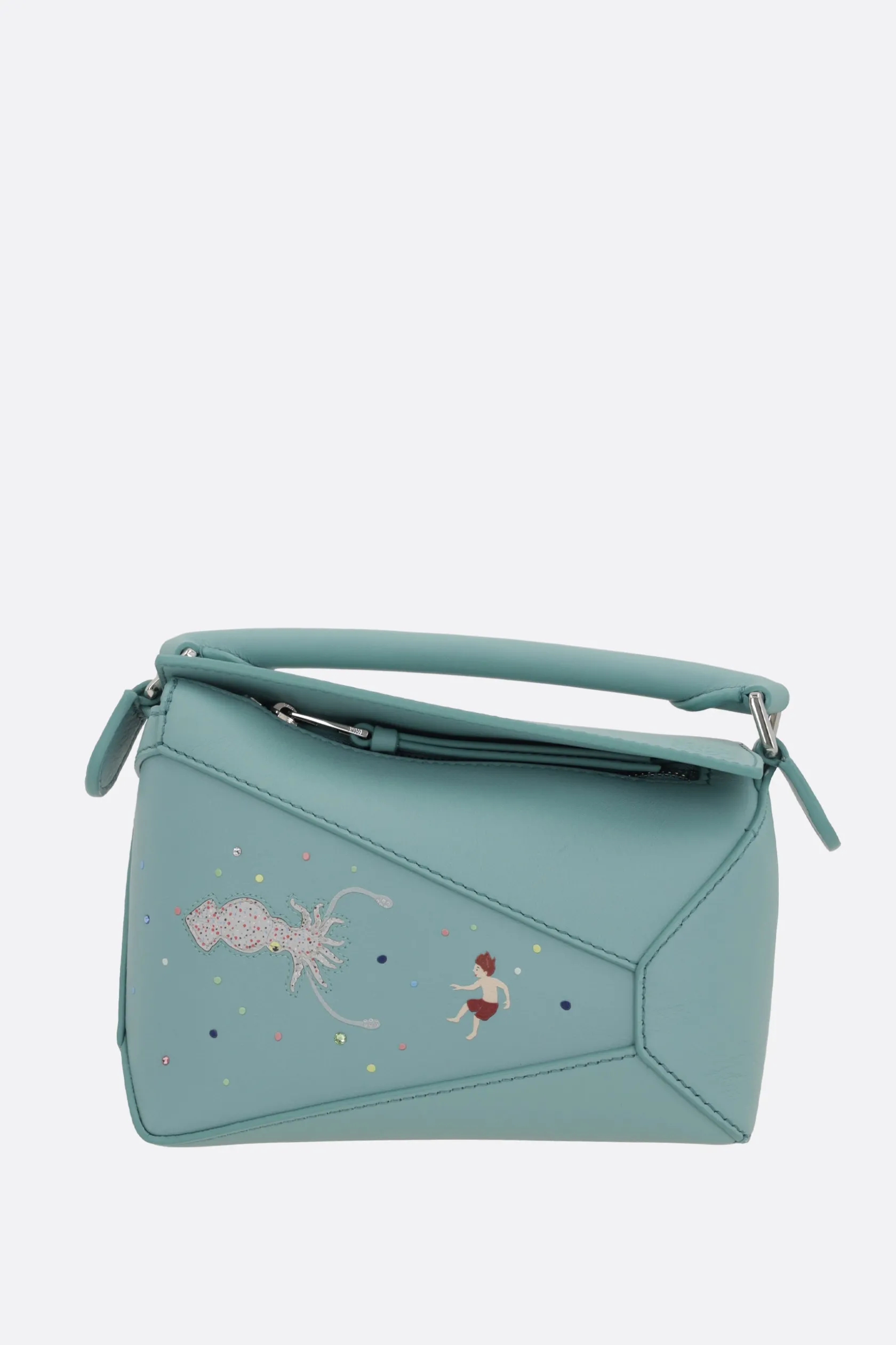 Borse A Mano>LOEWE borsa a mano Puzzle mini Squid in nappa Blu