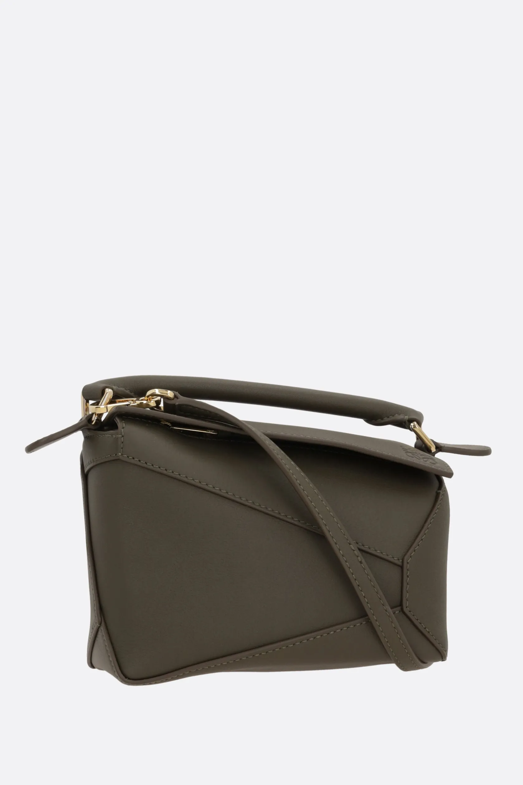Borse A Mano>LOEWE borsa a mano Puzzle mini in pelle Classic Marrone