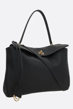 Borse A Mano>BALENCIAGA borsa a mano Rodeo media in pelle martellata Nero