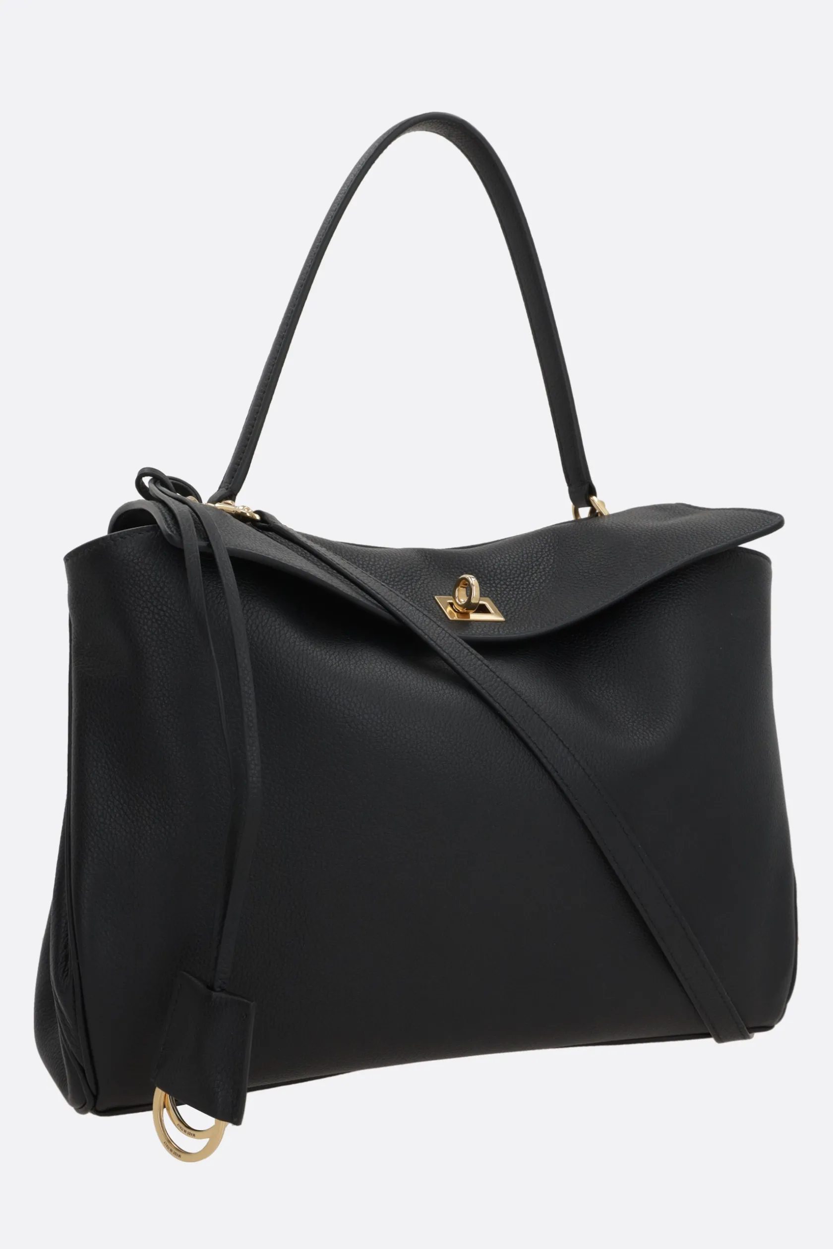 Borse A Mano>BALENCIAGA borsa a mano Rodeo media in pelle martellata Nero
