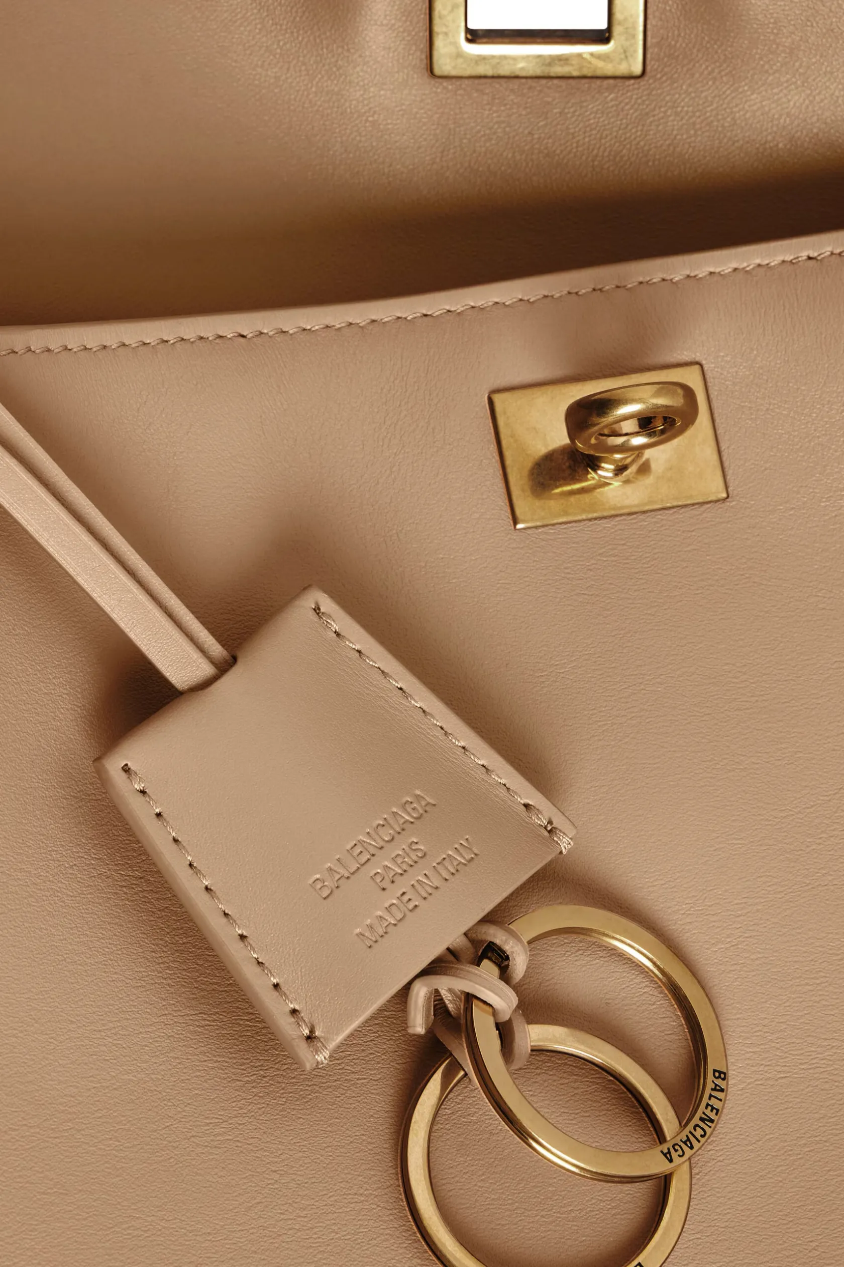 Borse A Mano>BALENCIAGA borsa a mano Rodeo media in pelle liscia Neutro