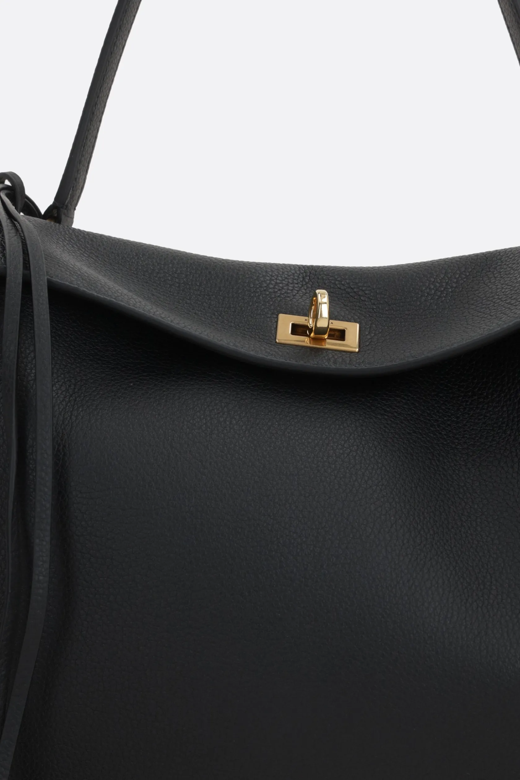 Borse A Mano>BALENCIAGA borsa a mano Rodeo media in pelle martellata Nero