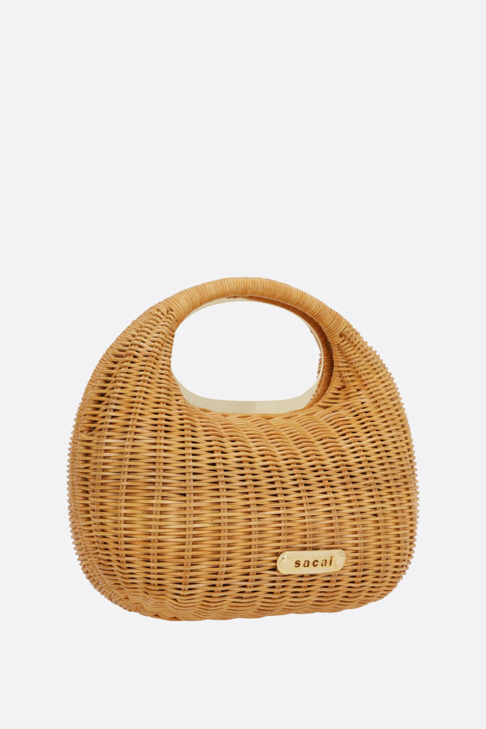 Borse A Mano>SACAI borsa a mano Round in rattan Neutro