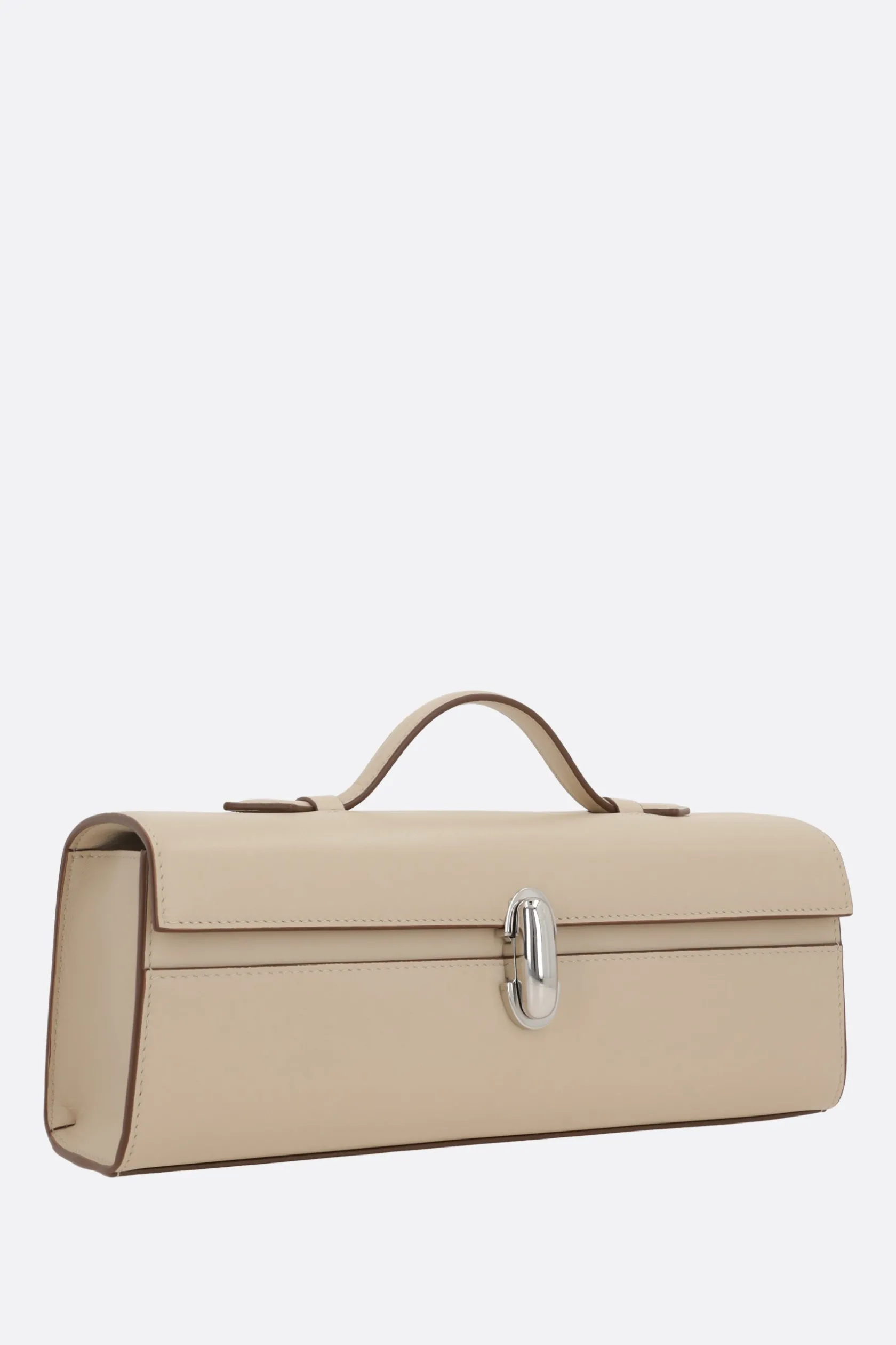 Borse A Mano>SAVETTE borsa a mano Slim Symmetry Pochette in pelle liscia Neutro
