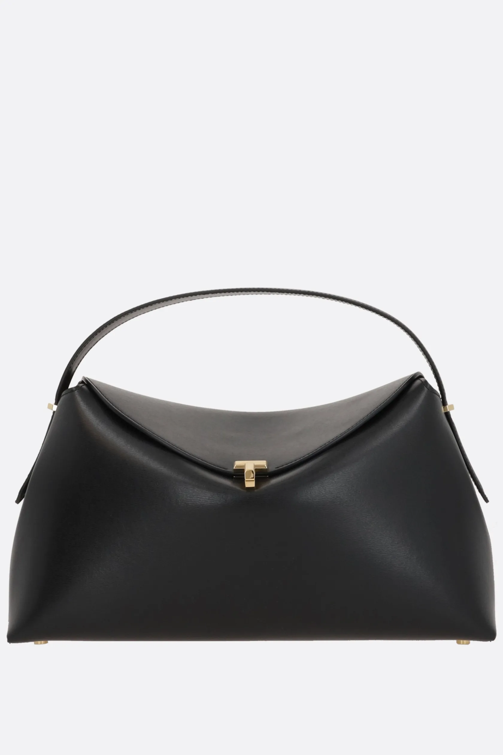 Borse A Mano>TOTEME borsa a mano T-Lock in pelle liscia Nero