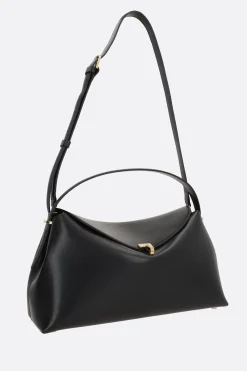 Borse A Mano>TOTEME borsa a mano T-Lock in pelle liscia Nero