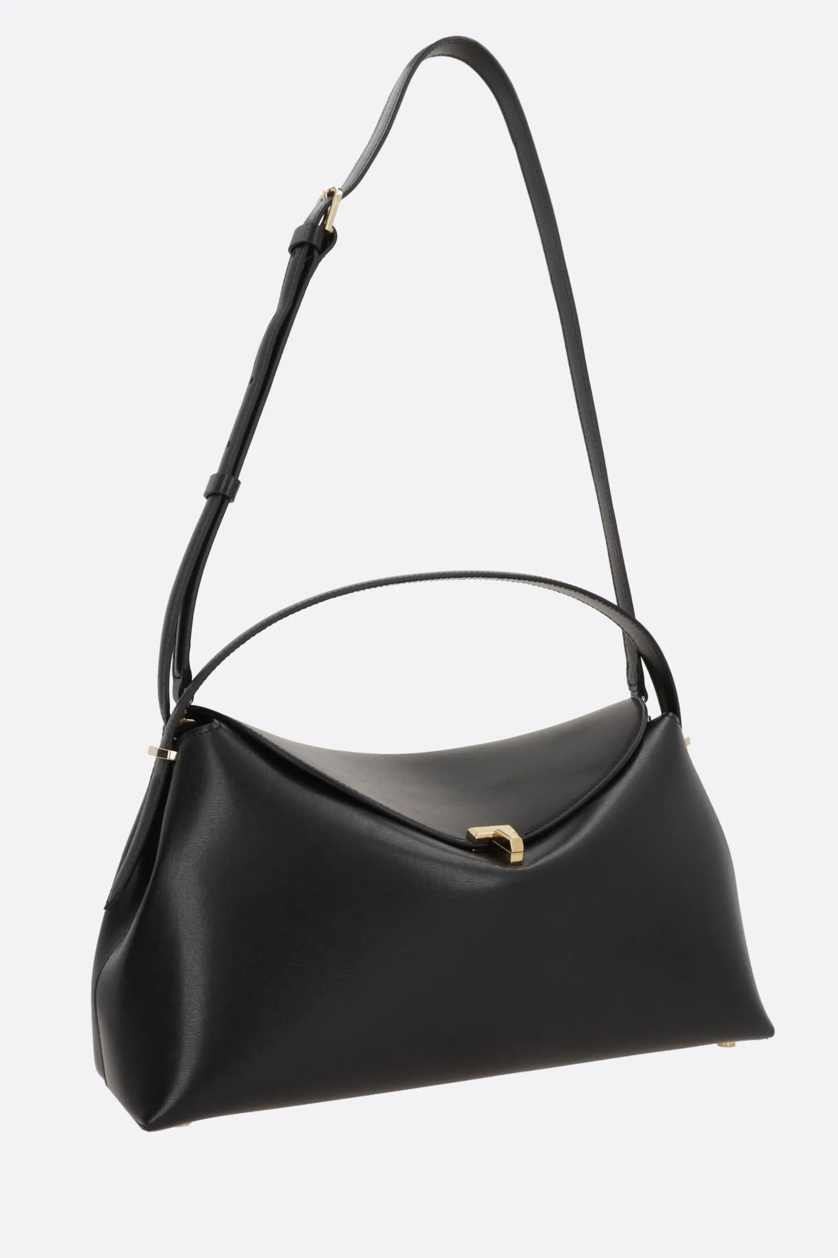 Borse A Mano>TOTEME borsa a mano T-Lock in pelle liscia Nero