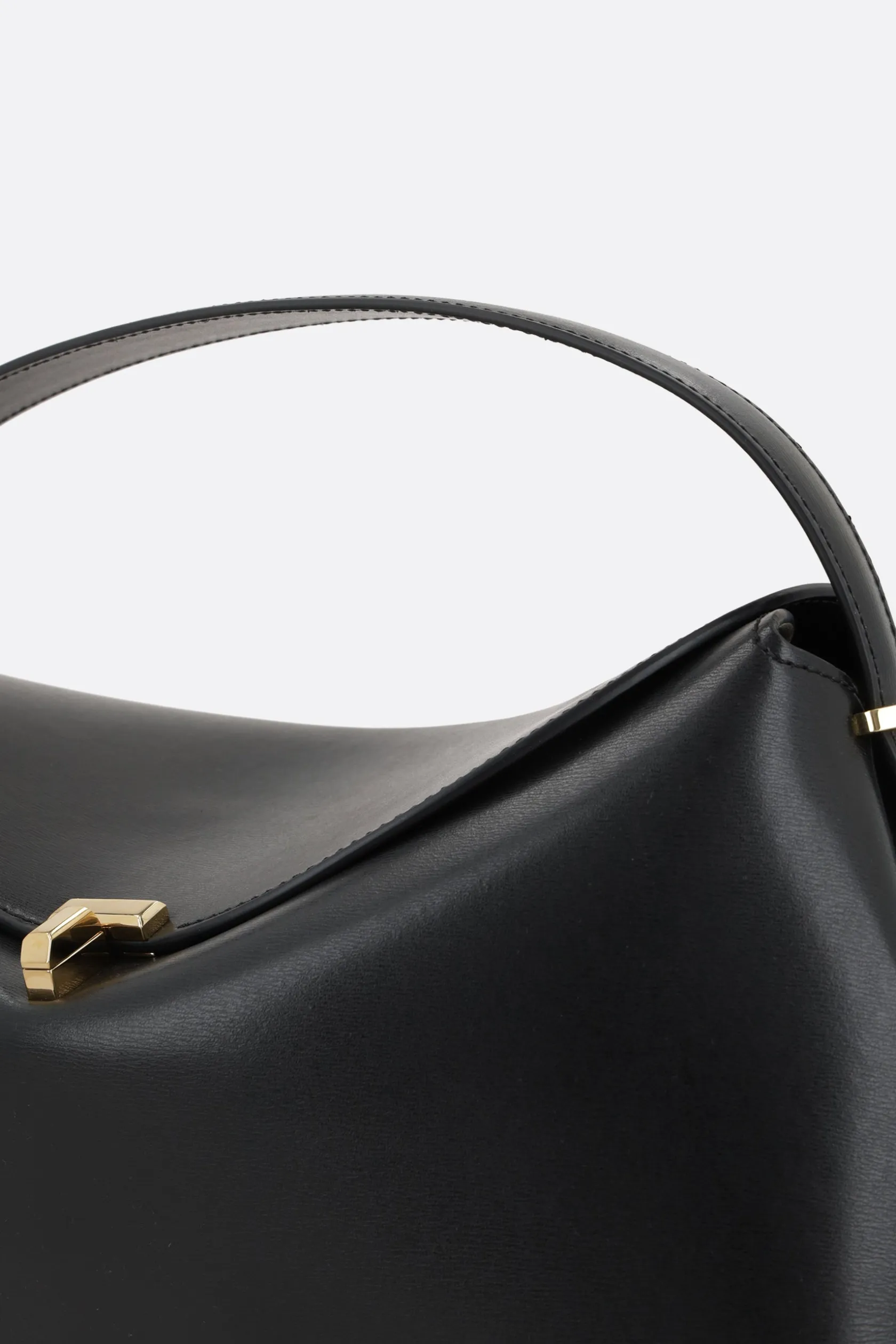 Borse A Mano>TOTEME borsa a mano T-Lock in pelle liscia Nero