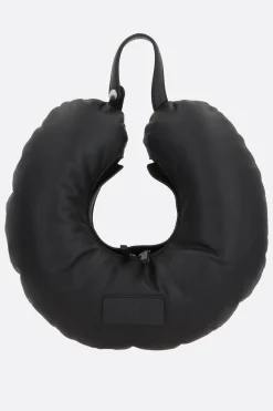 Borse A Mano>MM6 borsa a mano Travel Pillow in pelle liscia Nero