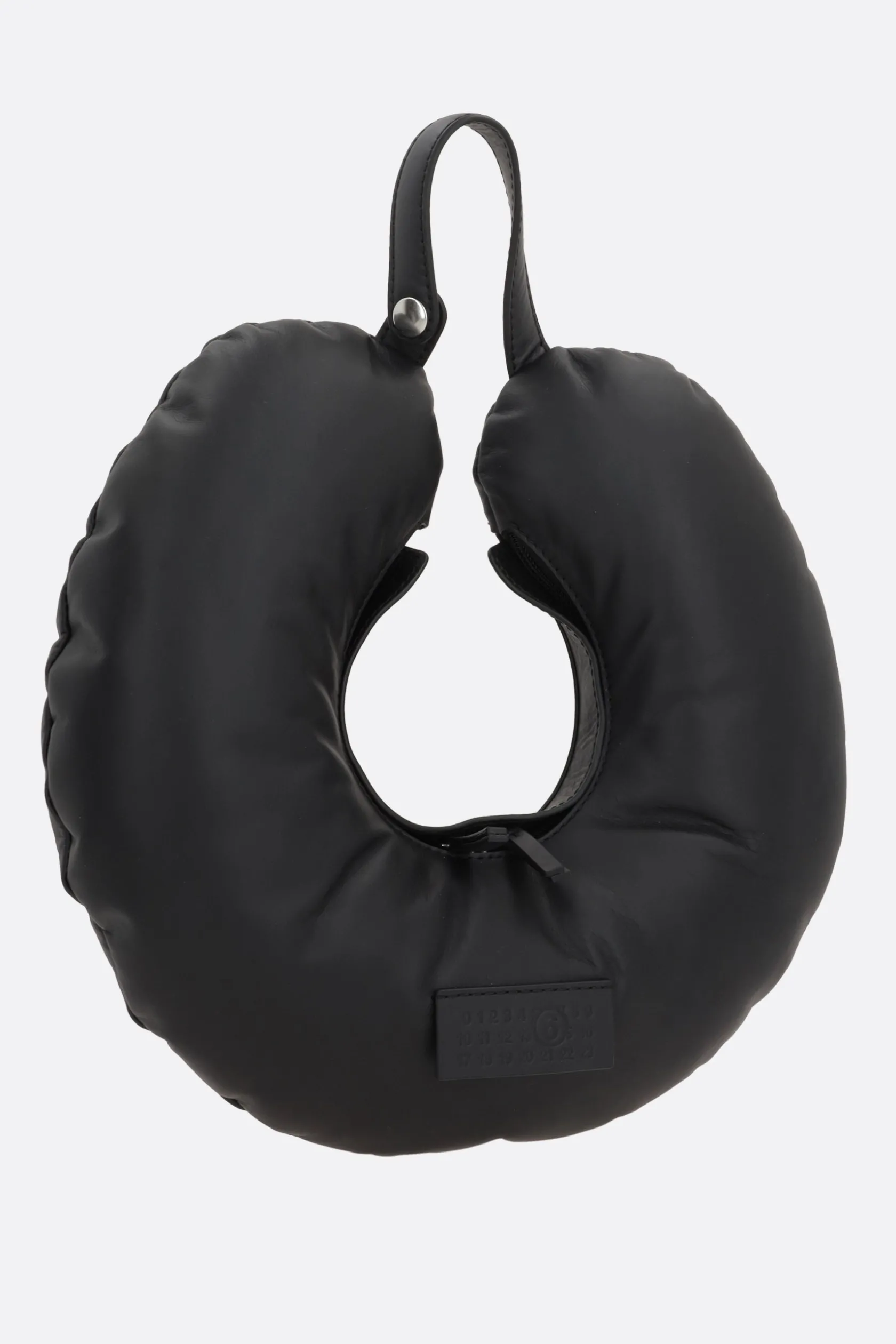 Borse A Mano>MM6 borsa a mano Travel Pillow in pelle liscia Nero
