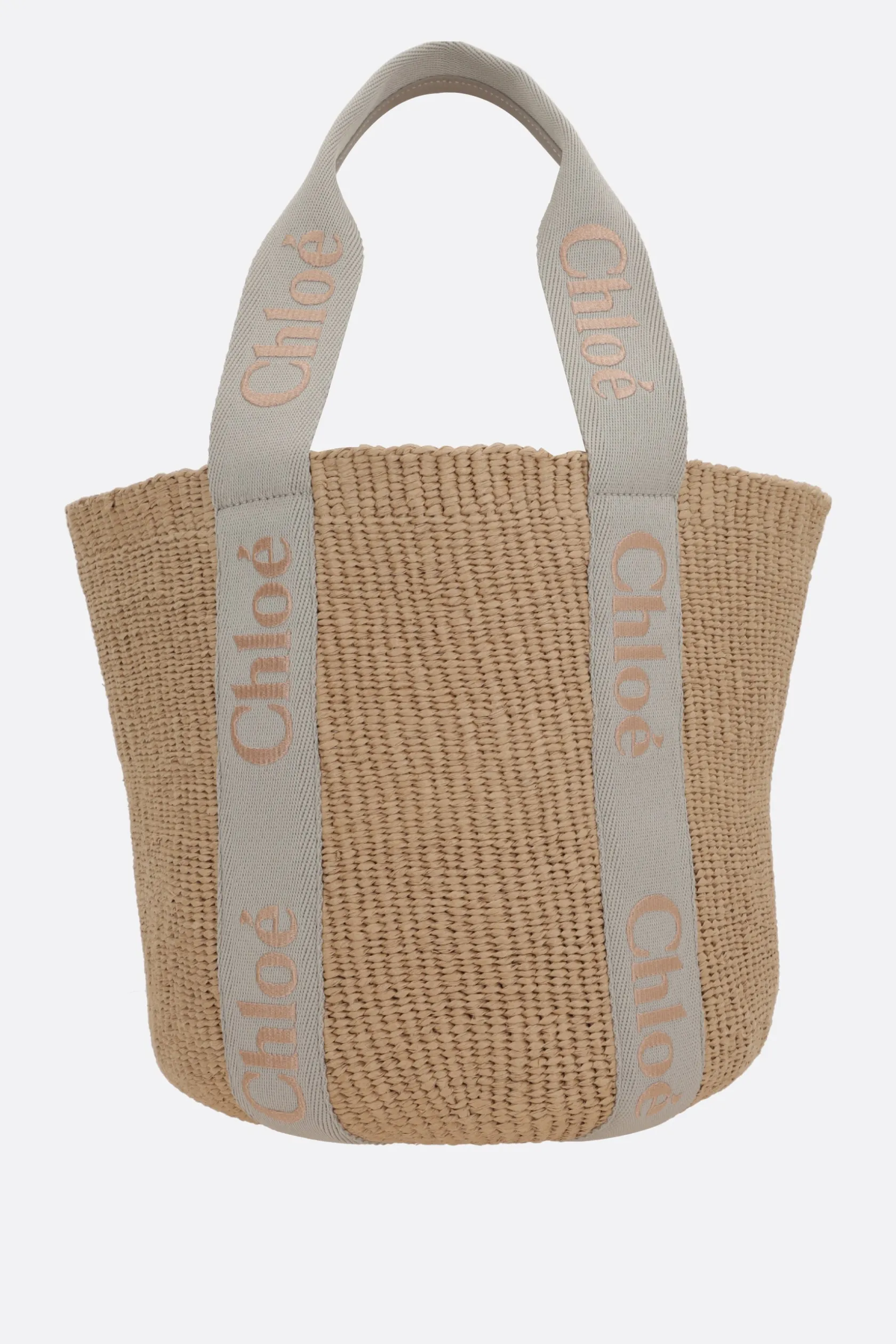 Borse A Mano>CHLOÉ borsa a mano Woody large in carta equo-solidale Neutro