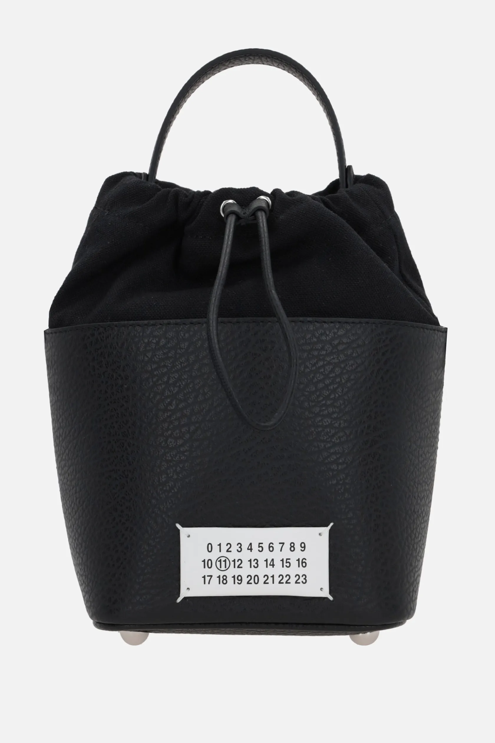 Borse A Mano>MAISON MARGIELA borsa a secchiello 5AC small in pelle martellata Nero