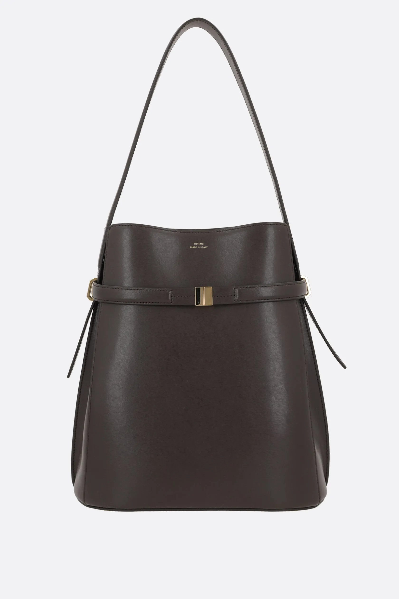 Borse A Mano>TOTEME borsa a secchiello Belted in pelle texturizzata Marrone