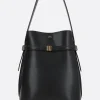Borse A Mano>TOTEME borsa a secchiello Belted in pelle texturizzata Nero