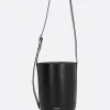Borse A Tracolla>JIL SANDER borsa a secchiello Cannolo in pelle liscia Nero