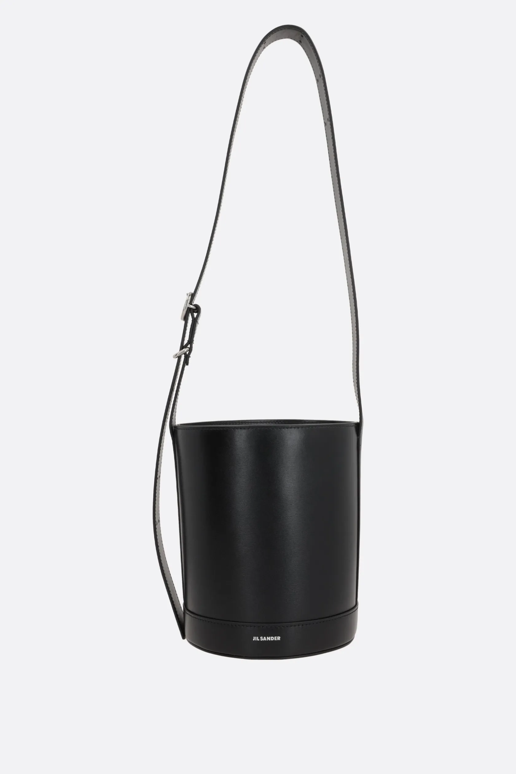 Borse A Tracolla>JIL SANDER borsa a secchiello Cannolo in pelle liscia Nero