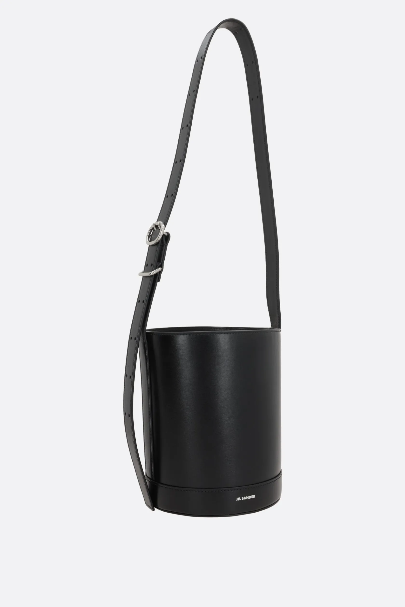 Borse A Tracolla>JIL SANDER borsa a secchiello Cannolo in pelle liscia Nero