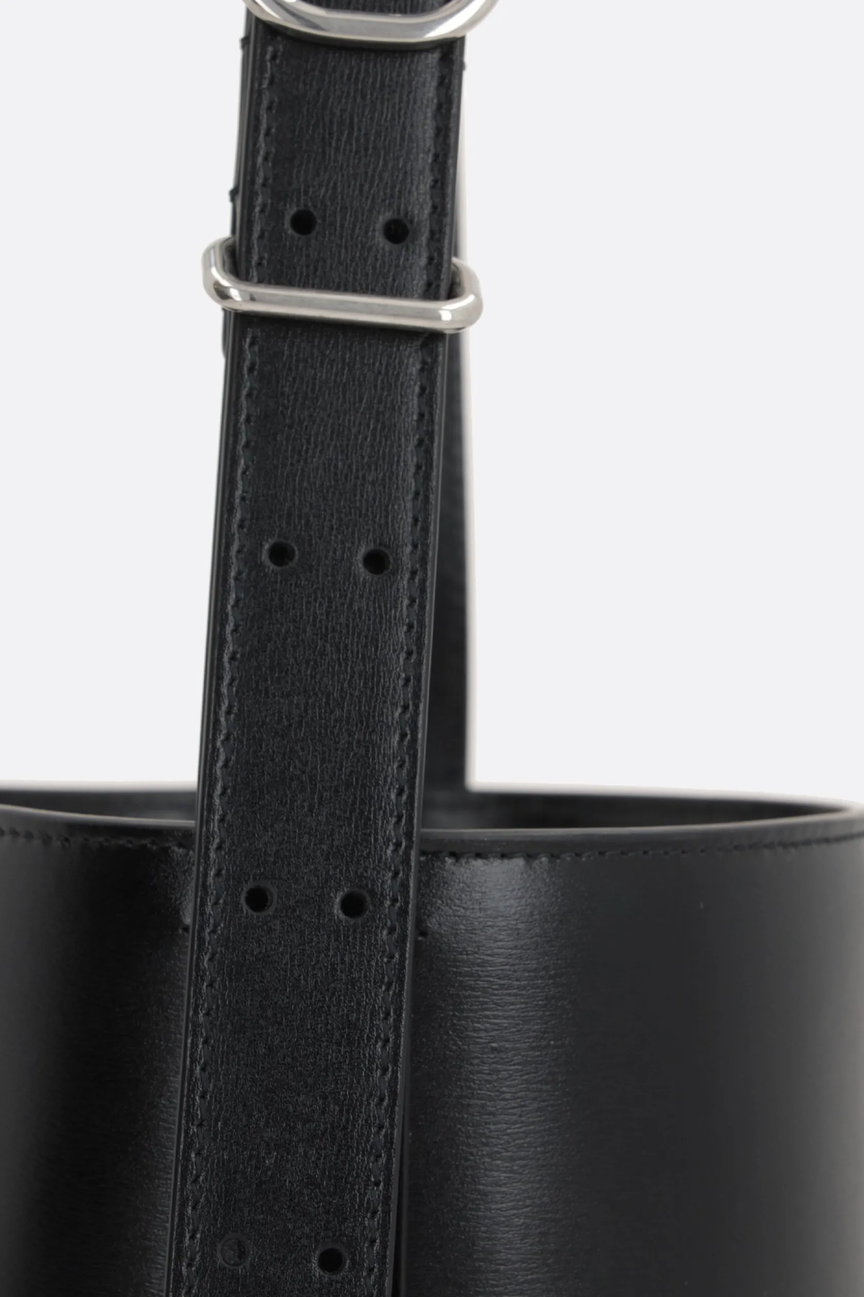 Borse A Tracolla>JIL SANDER borsa a secchiello Cannolo in pelle liscia Nero