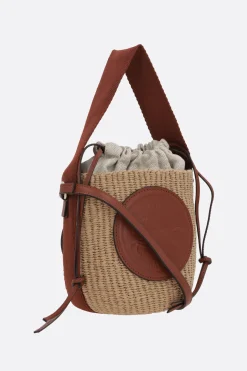 Borse A Mano>CHLOÉ borsa a secchiello Horse Medal small in carta equo-solidale Marrone