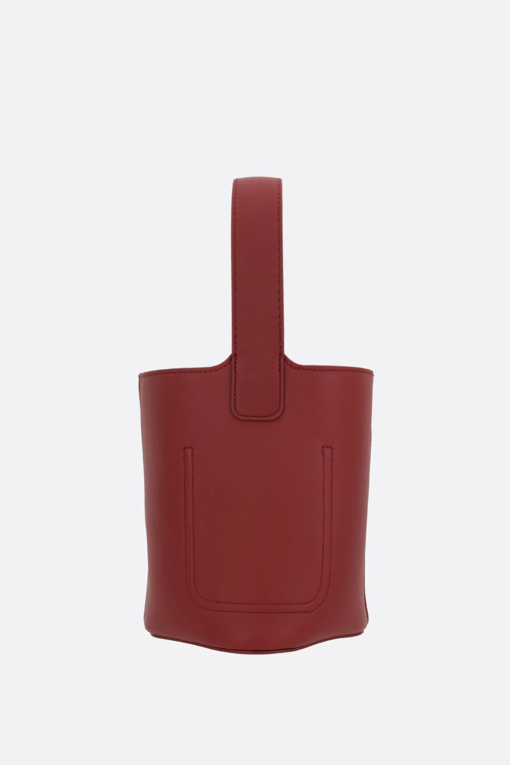 Borse A Mano>LOEWE borsa a secchiello Pebble mini in pelle liscia Rosso