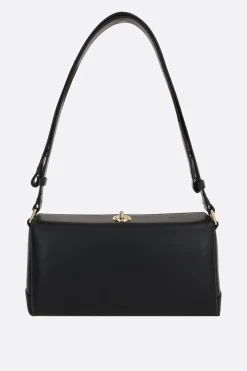 Borse A Tracolla>PLAN C borsa a spalla Baguette in pelle liscia Nero