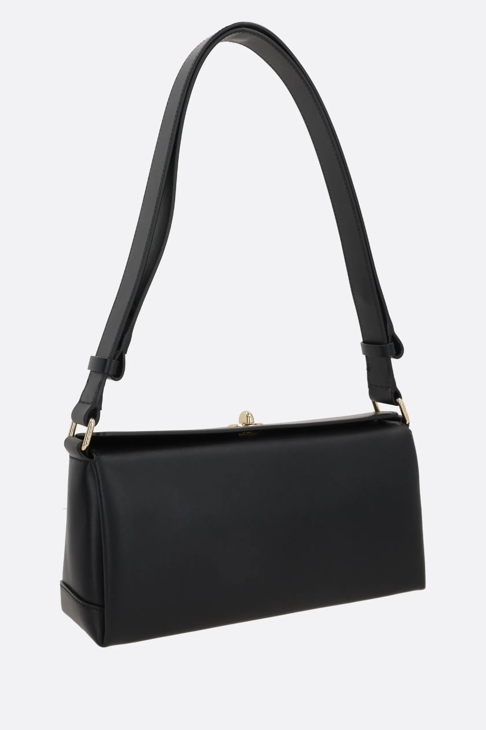 Borse A Tracolla>PLAN C borsa a spalla Baguette in pelle liscia Nero