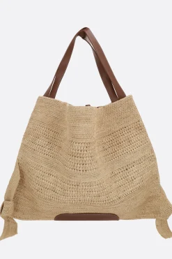 Borse A Tracolla>HEREU borsa a spalla Cador in rafia Marrone