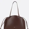 Borse A Tracolla>JIL SANDER borsa a spalla Curve media in pelle liscia Marrone
