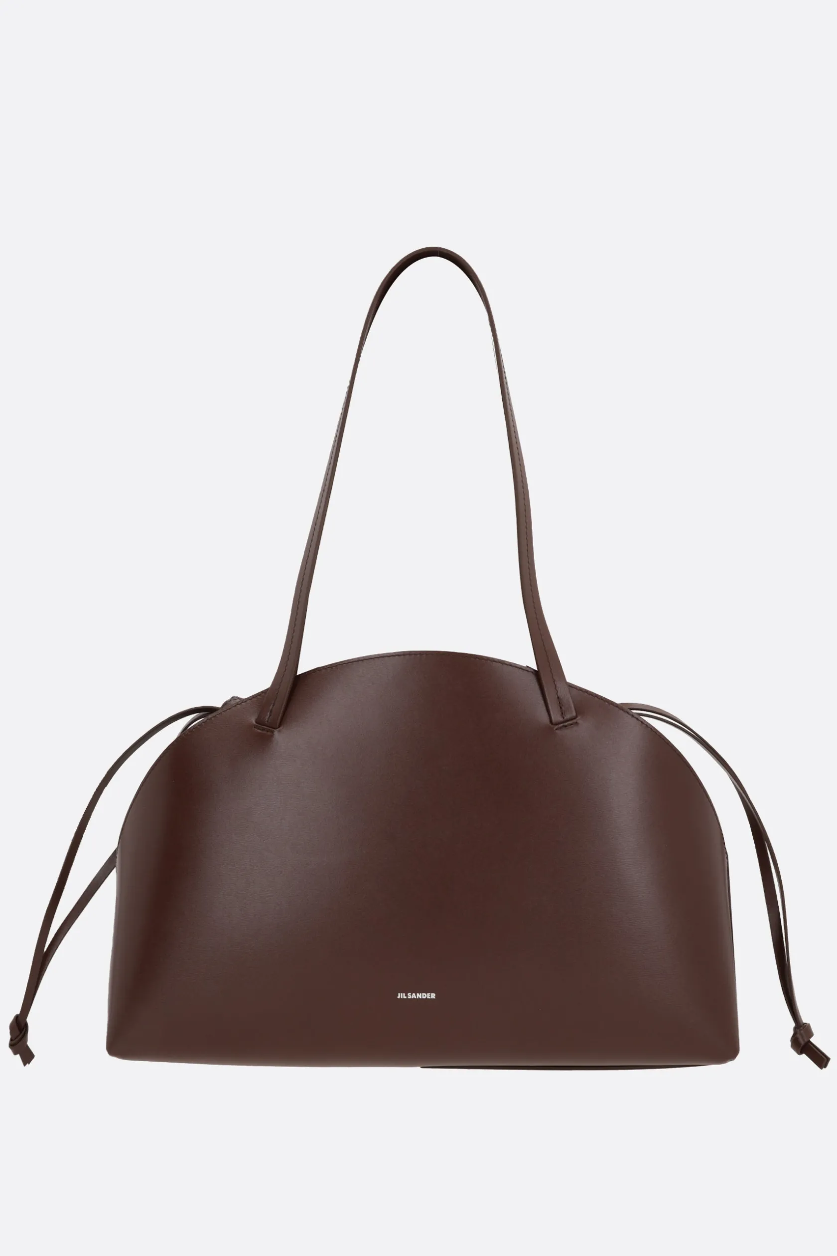Borse A Tracolla>JIL SANDER borsa a spalla Curve media in pelle liscia Marrone