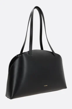 Borse A Tracolla>JIL SANDER borsa a spalla Curve media in pelle liscia Nero