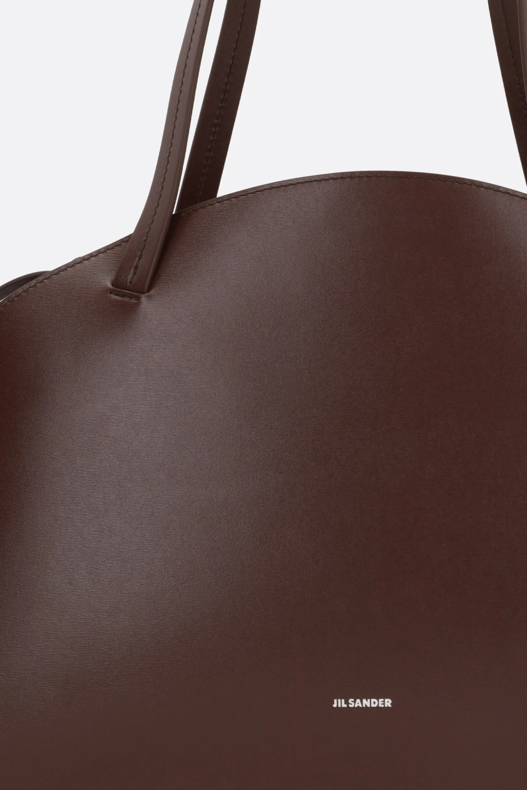 Borse A Tracolla>JIL SANDER borsa a spalla Curve media in pelle liscia Marrone